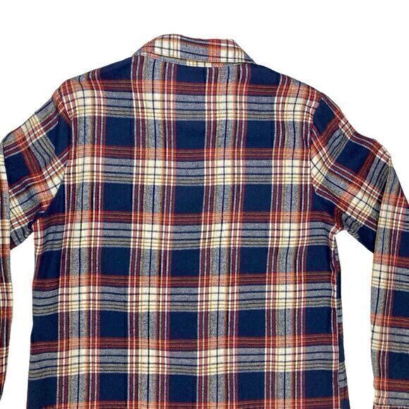 ENVME Long Tunic Flannel Dress Womens Sz Large Red Blue Plaid Lace Up NEW - Picture 5 of 14